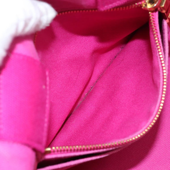 PRADA Canapa MM Tote Bag Denim Pink Gold Auth hk2211