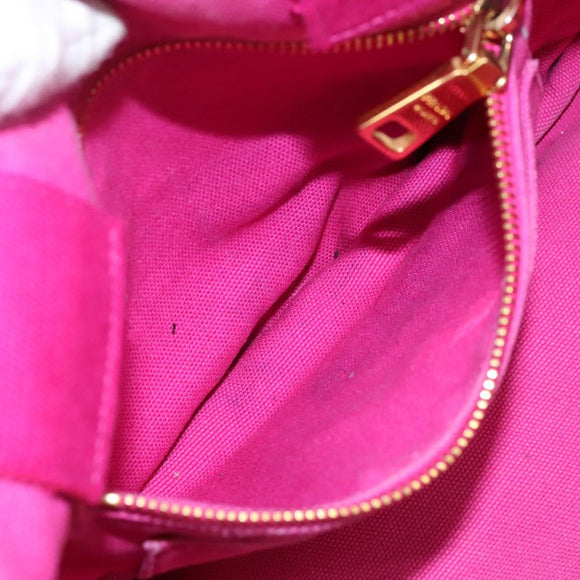 PRADA Canapa MM Tote Bag Denim Pink Gold Auth hk2211
