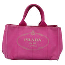 PRADA Canapa MM Tote Bag Denim Pink Gold Auth hk2211-13