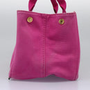 PRADA Canapa MM Tote Bag Denim Pink Gold Auth hk2211-3
