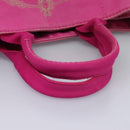 PRADA Canapa MM Tote Bag Denim Pink Gold Auth hk2211-7