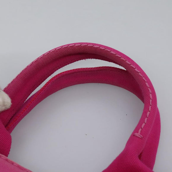 PRADA Canapa MM Tote Bag Denim Pink Gold Auth hk2211