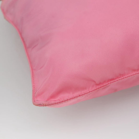 PRADA Shoulder Bag Nylon Pink Silver Auth hk2215