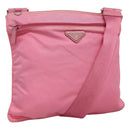 PRADA Shoulder Bag Nylon Pink Silver Auth hk2215-1
