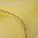 LOUIS VUITTON Monogram Vernis Houston Hand Bag Lime Yellow M91055 LV Auth hk2222-15