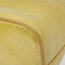 LOUIS VUITTON Monogram Vernis Houston Hand Bag Lime Yellow M91055 LV Auth hk2222-16