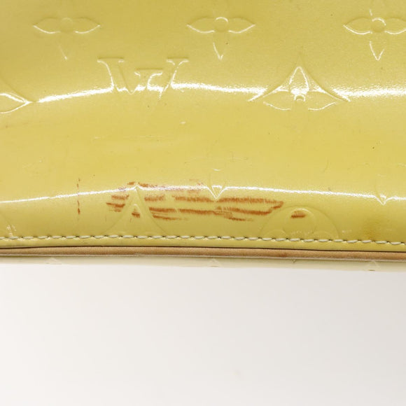 LOUIS VUITTON Monogram Vernis Houston Hand Bag Lime Yellow M91055 LV Auth hk2222