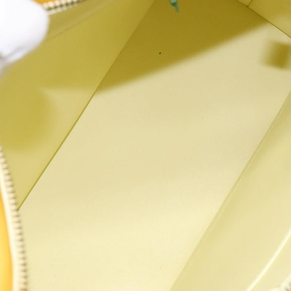 LOUIS VUITTON Monogram Vernis Houston Hand Bag Lime Yellow M91055 LV Auth hk2222