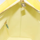 LOUIS VUITTON Monogram Vernis Houston Hand Bag Lime Yellow M91055 LV Auth hk2222-20