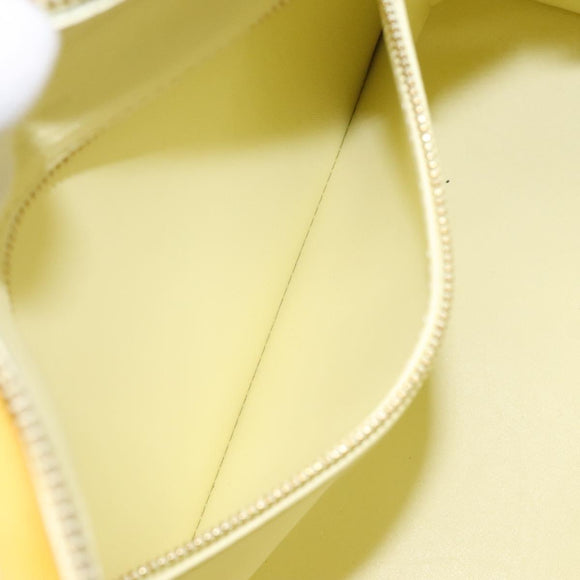 LOUIS VUITTON Monogram Vernis Houston Hand Bag Lime Yellow M91055 LV Auth hk2222