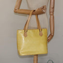 LOUIS VUITTON Monogram Vernis Houston Hand Bag Lime Yellow M91055 LV Auth hk2222-24