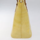 LOUIS VUITTON Monogram Vernis Houston Hand Bag Lime Yellow M91055 LV Auth hk2222-3