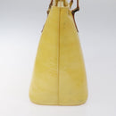 LOUIS VUITTON Monogram Vernis Houston Hand Bag Lime Yellow M91055 LV Auth hk2222-4