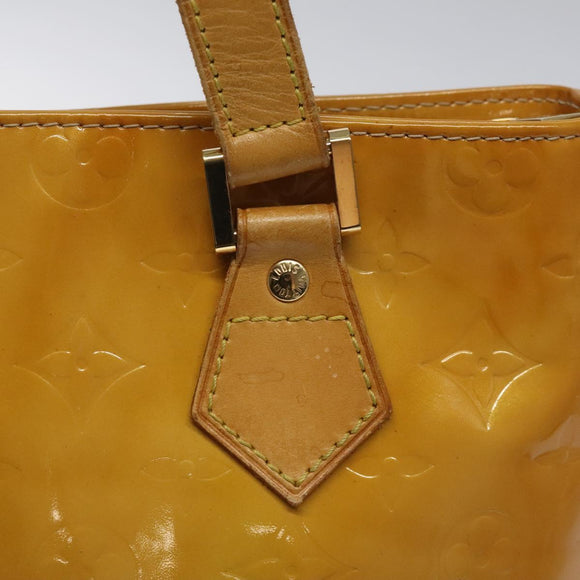 LOUIS VUITTON Monogram Vernis Houston Hand Bag Beige M91004 LV Auth hk2233