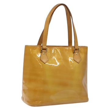 LOUIS VUITTON Monogram Vernis Houston Hand Bag Beige M91004 LV Auth hk2233