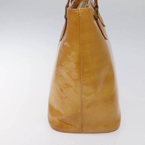 LOUIS VUITTON Monogram Vernis Houston Hand Bag Beige M91004 LV Auth hk2233