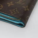 LOUIS VUITTON Monogram Groom Compact Zip Wallet Blue M60036 LV Auth hk2238-15