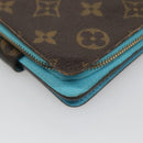 LOUIS VUITTON Monogram Groom Compact Zip Wallet Blue M60036 LV Auth hk2238-16
