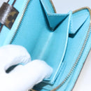 LOUIS VUITTON Monogram Groom Compact Zip Wallet Blue M60036 LV Auth hk2238-10