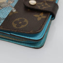 LOUIS VUITTON Monogram Groom Compact Zip Wallet Blue M60036 LV Auth hk2238-7