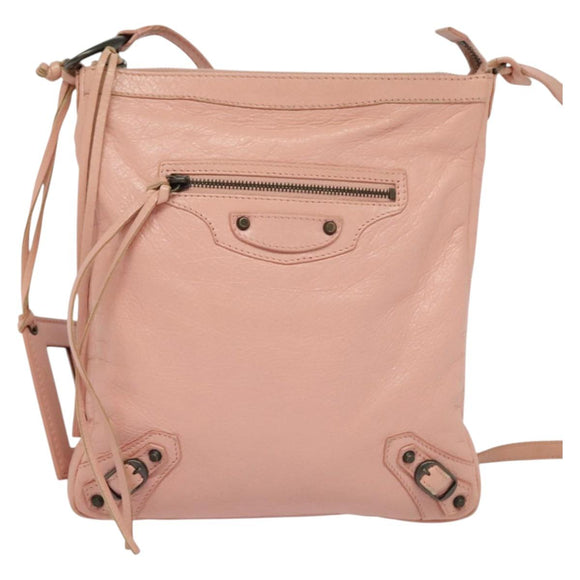 BALENCIAGA Shoulder Bag Leather Pink 310250 Auth hk2257V