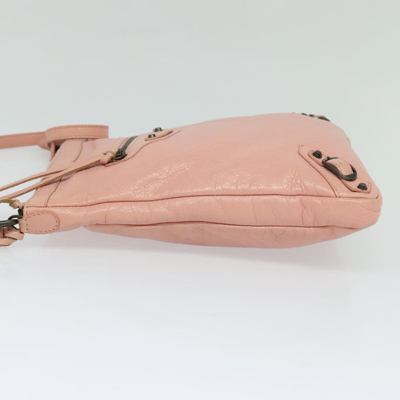 BALENCIAGA Shoulder Bag Leather Pink 310250 Auth hk2257V