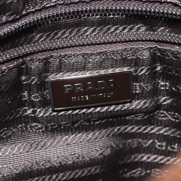 PRADA Hand Bag Wool Brown Auth hk2259
