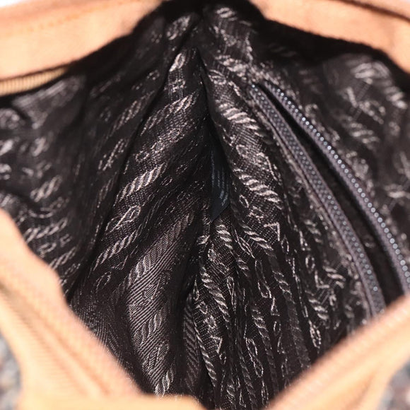PRADA Hand Bag Wool Brown Auth hk2259