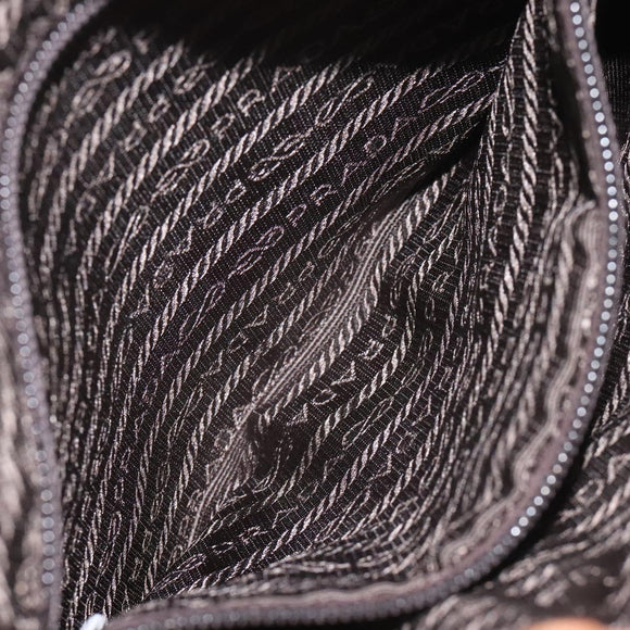 PRADA Hand Bag Wool Brown Auth hk2259