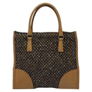 PRADA Hand Bag Wool Brown Auth hk2259-3