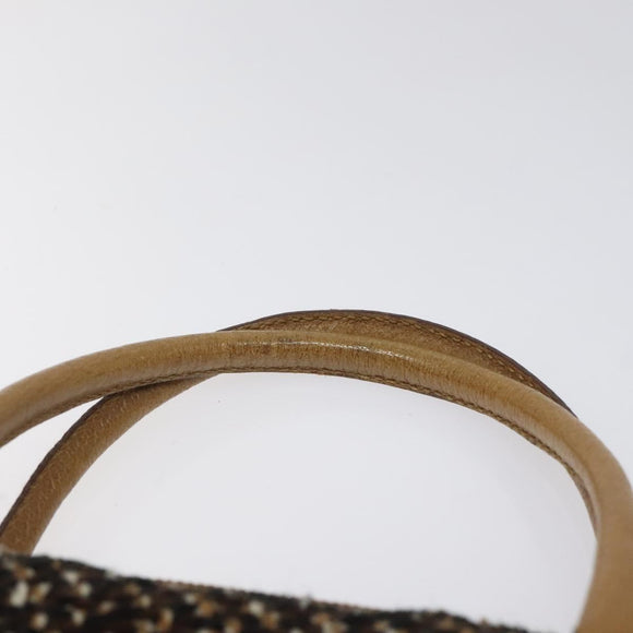 PRADA Hand Bag Wool Brown Auth hk2259