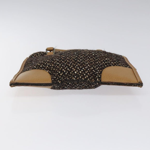 PRADA Hand Bag Wool Brown Auth hk2259