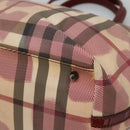 BURBERRY Nova Check Tote Bag PVC Red Silver Auth hk2263-8