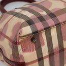 BURBERRY Nova Check Tote Bag PVC Red Silver Auth hk2263-15