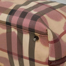 BURBERRY Nova Check Tote Bag PVC Red Silver Auth hk2263-16