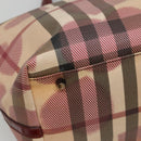 BURBERRY Nova Check Tote Bag PVC Red Silver Auth hk2263-17