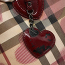 BURBERRY Nova Check Tote Bag PVC Red Silver Auth hk2263-9