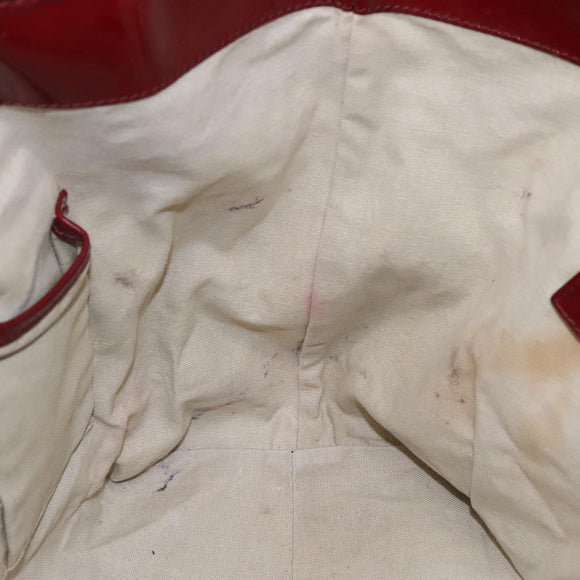 BURBERRY Nova Check Tote Bag PVC Red Silver Auth hk2263