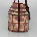 BURBERRY Nova Check Tote Bag PVC Red Silver Auth hk2263-3