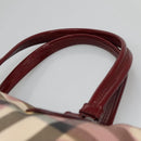 BURBERRY Nova Check Tote Bag PVC Red Silver Auth hk2263-14