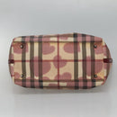 BURBERRY Nova Check Tote Bag PVC Red Silver Auth hk2263-5