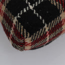 BURBERRY Nova Check Hand Bag Wool Red Black Auth hk2273-15