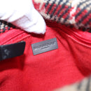 BURBERRY Nova Check Hand Bag Wool Red Black Auth hk2273-10