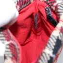 BURBERRY Nova Check Hand Bag Wool Red Black Auth hk2273-18