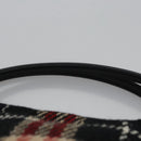 BURBERRY Nova Check Hand Bag Wool Red Black Auth hk2273-8