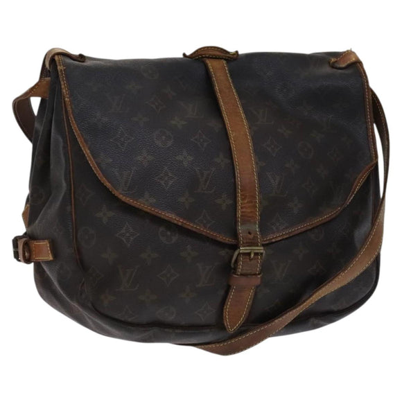 LOUIS VUITTON Monogram Saumur 35 Shoulder Bag M42254 LV Auth hk2284