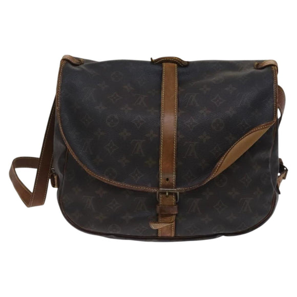 LOUIS VUITTON Monogram Saumur 35 Shoulder Bag M42254 LV Auth hk2284