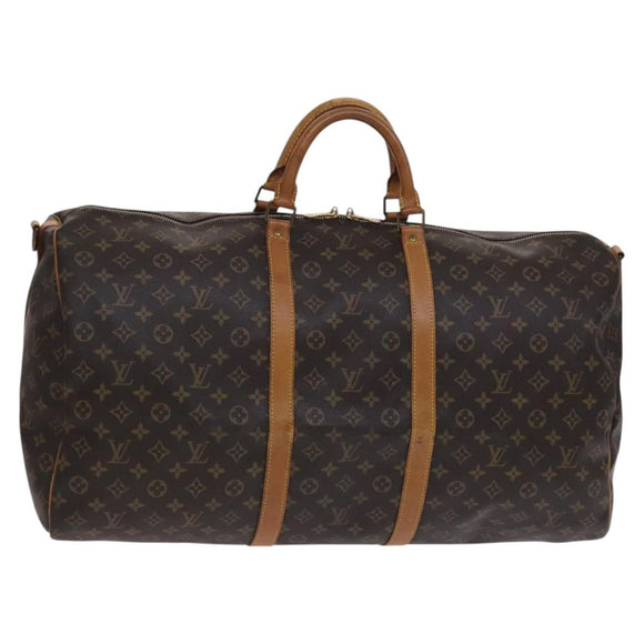 LOUIS VUITTON Monogram Keepall Bandouliere 60 Boston Bag M41412 LV Auth hk2300