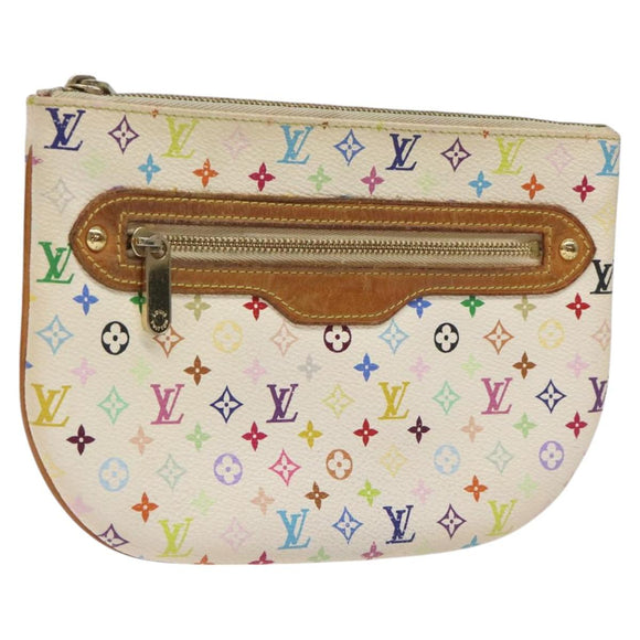 LOUIS VUITTON Monogram Multicolor Pochette GM Pouch White M60027 LV Auth hk2317