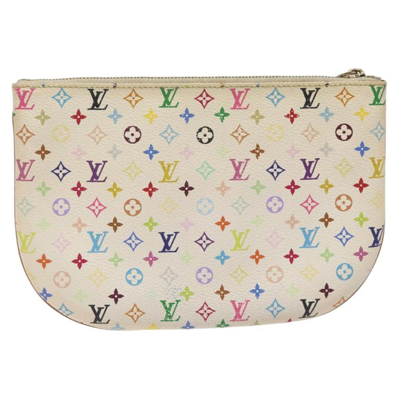 LOUIS VUITTON Monogram Multicolor Pochette GM Pouch White M60027 LV Auth hk2317